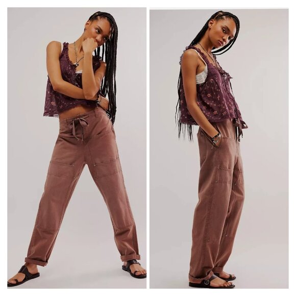 NWOT We the Free Hayden Pull On Pants in Brownie Size Cargo Bohemian Size Medium - Picture 2 of 9